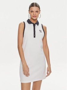 Guess Sukienka codzienna Mylah V4GK02 KBFB2 Biały Bodycon Fit. Białe kombinezony Guess, xs, z aplikacjami, z syntetyku, bez kołnierzyka, bez ramiączek. Za 379,99 zł.