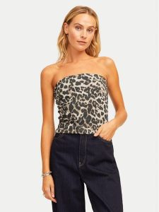 JJXX Top Fiona 12280486 Brązowy Slim Fit. Brązowe topy JJXX, m, bez wzorów, z bawełny, bez kołnierzyka, bez ramiączek. Za 39,99 zł.