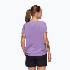 Koszulka damska Mammut Seon Playground. Fioletowe bluzki Mammut, bez wzorów, casualowe, bez kołnierzyka, bez ramiączek. Za 179,99 zł.