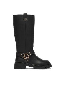 MEXX Kozaki EO-CD25-375-01 Czarny. Czarne kozaki Mexx, bez wzorów, bez obcasa, na płaskiej podeszwie, bez zapięcia. Za 599,99 zł.