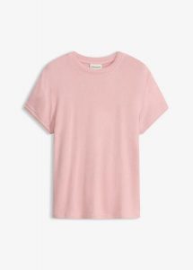 T-shirt w optyce 2 w 1 z mieszanki wiskozy. Czerwone t-shirty bonprix, bez wzorów, z dzianiny, bez kołnierzyka, bez ramiączek. Za 59,99 zł.