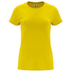 Koszulka Capri Dla Kobiet. Żółte bluzki ROLY, bez wzorów, sportowe, bez kołnierzyka, bez ramiączek. Za 44,99 zł.