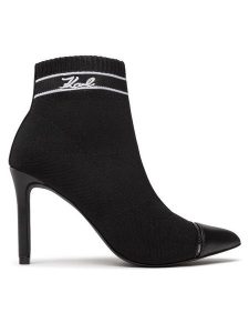 KARL LAGERFELD Botki KL31352 Czarny. Czarne botki KARL LAGERFELD, bez wzorów, z materiału, bez obcasa, na szpilce, bez zapięcia. Za 519,99 zł.