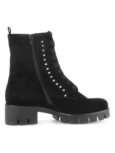 Gabor Skórzane botki w kolorze czarnym rozmiar: 40,5. Czarne botki Gabor, bez wzorów, ze skóry, bez obcasa, bez zapięcia. Za 174,84 zł.