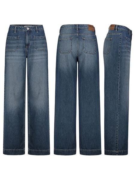 Sublevel Dżinsy - Comfort fit - w kolorze niebieskim rozmiar: XS. Niebieskie jeansy Sublevel, z aplikacjami, z bawełny, z podwyższonym stanem. Za 134,85 zł.