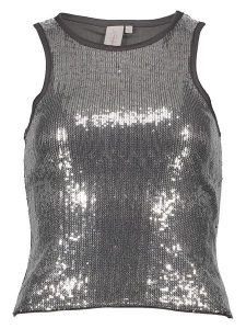 ONLY Top w kolorze srebrnym rozmiar: S. Szare topy ONLY, s, bez wzorów, bez kołnierzyka, bez ramiączek. Za 43,37 zł.