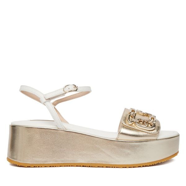 Sandały Liu Jo. Żółte sandały Liu Jo, bez wzorów, bez obcasa, na koturnie, bez zapięcia. Za 599,99 zł.