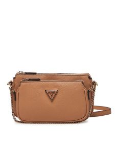 Guess Torebka HWZG78 79710 Brązowy. Brązowe listonoszki Guess, z aplikacjami, ze skóry, bez dodatków. Za 329,99 zł.