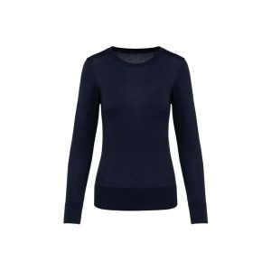 Suprima sweter z okrągłym dekoltem dla kobiet Kariban Premium. Czarne swetry klasyczne KARIBAN, na zimę, z bawełny, bez kołnierzyka. Za 204,50 zł.