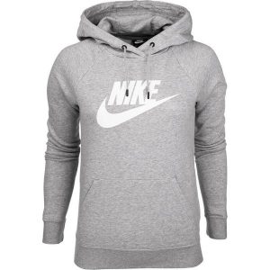 Bluza sportowa damska Nike W Essential Hoodie PO HBR. Szare bluzy Nike, bez wzorów, z bawełny, bez kaptura. Za 387,25 zł.