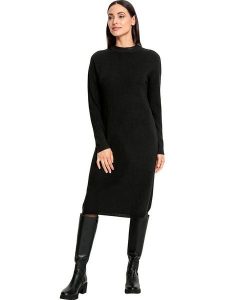 Heine Sukienka dzianinowa w kolorze czarnym rozmiar: 38. Czarne sukienki Heine, na co dzień, bez wzorów, z bawełny, bez kołnierzyka, bez ramiączek, midi, proste. Za 78,47 zł.