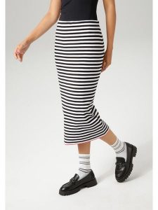 Aniston Spódnica w kolorze czarno-białym rozmiar: 36. Białe spódnice Aniston, bez wzorów, midi. Za 37,12 zł.