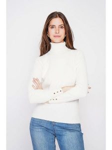 C& Jo Golf w kolorze białym rozmiar: 38. Białe golfy C& Jo, bez wzorów, ze splotem. Za 120,95 zł.