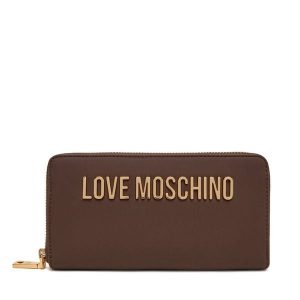 Portfel LOVE MOSCHINO. Brązowe portfele LOVE MOSCHINO, bez wzorów. Za 329,99 zł.