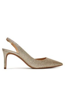 MICHAEL Michael Kors Szpilki Alina 40S5HNMP2M Złoty. Żółte szpilki MICHAEL Michael Kors, bez wzorów, ze skóry, bez obcasa. Za 399,99 zł.