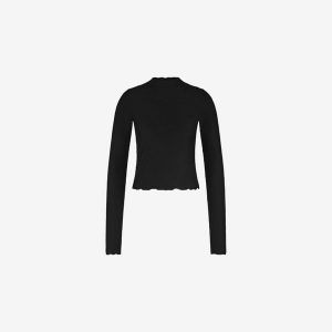 Rashguard top do pływania, surfingu & nurkowania damski premium. Czarne bikini WALLIEN, bez wzorów, prążkowane. Za 339,00 zł.