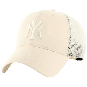 Czapka z daszkiem dla dorosłych MLB New York Yankees Branson Cap. Brązowe czapki 47 Brand, bez wzorów, z bawełny, sportowe. Za 148,50 zł.