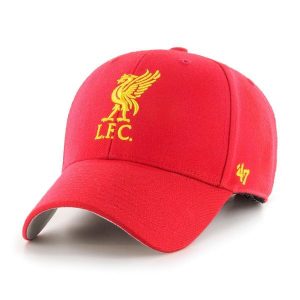 Czapka z daszkiem 47 Brand Liverpool F.C czerwona EPL-MVP04WBV-RDG. Czerwone czapki 47 Brand, bez wzorów. Za 101,00 zł.