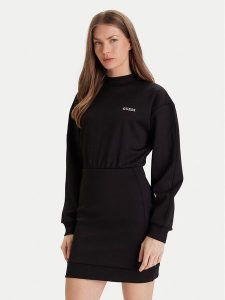Guess Sukienka codzienna V5YK02 KCX22 Czarny Regular Fit. Czarne kombinezony Guess, m, z aplikacjami, z syntetyku, bez kołnierzyka, bez ramiączek. Za 259,99 zł.