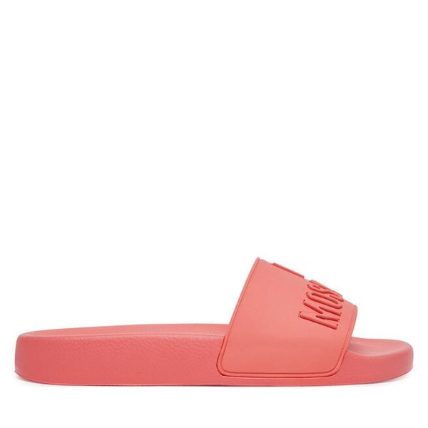 Klapki LOVE MOSCHINO. Pomarańczowe klapki LOVE MOSCHINO, bez wzorów, bez obcasa. Za 229,99 zł.