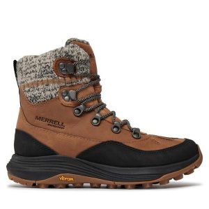 Śniegowce Merrell. Brązowe buty zimowe Merrell, bez obcasa, bez zapięcia. Za 569,99 zł.