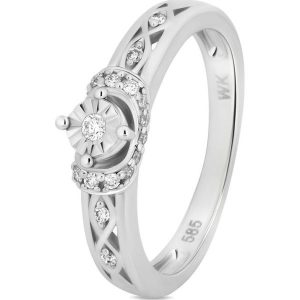 Unikalny Pierścionek Białe Złoto - złoto białe 585, Brylant 0,17ct. Pierścionki marki W.KRUK. Za 2 990,00 zł.