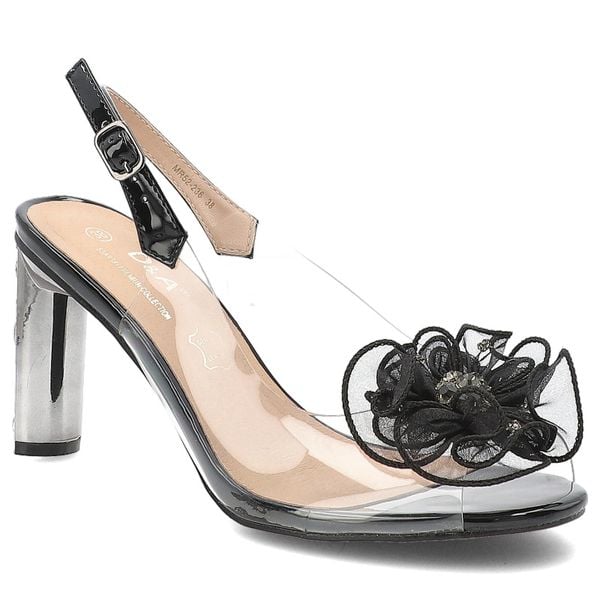 Czarne Sandały S.Barski Eleganckie Obuwie Damskie. Czarne sandały S.BARSKI, z aplikacjami, bez obcasa, na obcasie, bez zapięcia. Za 199,00 zł.