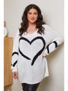 Curvy Lady Sweter w kolorze białym rozmiar: 40/42. Białe swetry oversize Curvy Lady, bez wzorów, ze splotem, bez ramiączek. Za 109,52 zł.