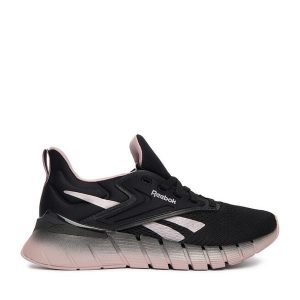 Buty na siłownię Reebok. Czarne buty sportowe Reebok, bez wzorów, bez zapięcia, na fitness i siłownię. Za 309,99 zł.