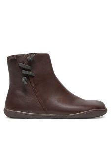 Camper Botki Peu K400676-007 Brązowy. Brązowe botki Camper, bez wzorów, ze skóry, bez obcasa, na płaskiej podeszwie, bez zapięcia. Za 569,99 zł.