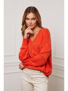 So Cachemire Sweter "Chola" w kolorze pomarańczowym rozmiar: XL. Pomarańczowe swetry oversize So Cachemire, xl, bez wzorów, z kaszmiru, bez ramiączek. Za 201,55 zł.