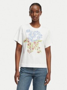 Marella T-Shirt Paraggi 2615971082 Biały Relaxed Fit. Białe t-shirty Marella, l, bez wzorów, z bawełny, bez kołnierzyka, bez ramiączek. Za 259,99 zł.