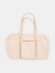 Składana nylonowa torba podróżna - kremowy. Białe torby podróżne i sportowe Sinsay, bez wzorów, z nylonu. Za 25,99 zł.