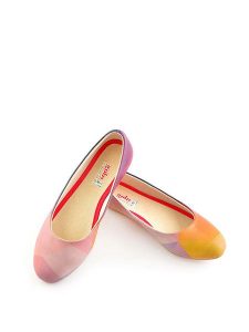 Goby Baleriny w kolorze różowo-pomarańczowym ze wzorem rozmiar: 42. Brązowe balerinki Goby, bez wzorów, z materiału, bez obcasa, bez zapięcia. Za 162,11 zł.