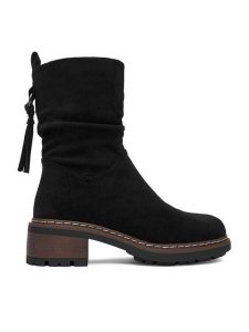Clara Barson Botki CEO-WS6396-02 Czarny. Czarne botki Clara Barson, bez wzorów, z materiału, bez obcasa, na płaskiej podeszwie, bez zapięcia. Za 169,99 zł.