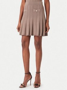 Guess Spódnica mini W6YD21 Z0971 Beżowy ciemny Regular Fit. Brązowe spódnice Guess, s, z aplikacjami, z syntetyku, mini. Za 390,99 zł.