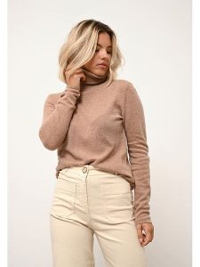 Just Cashmere Kaszmirowy golf "Ava" w kolorze beżowym rozmiar: S. Brązowe golfy Just Cashmere, bez wzorów, z kaszmiru. Za 202,50 zł.