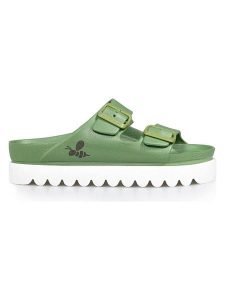 Avispas Klapki "Sunset" w kolorze zielonym rozmiar: 38. Zielone klapki Avispas, bez wzorów, z otwartym noskiem, bez obcasa, na platformie. Za 104,99 zł.