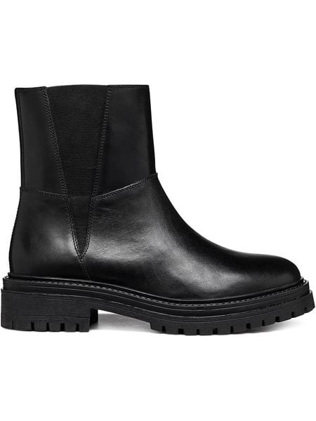 Geox Skórzane botki "Iridea" w kolorze czarnym rozmiar: 39. Czarne botki Geox, bez wzorów, bez obcasa, bez zapięcia. Za 294,97 zł.