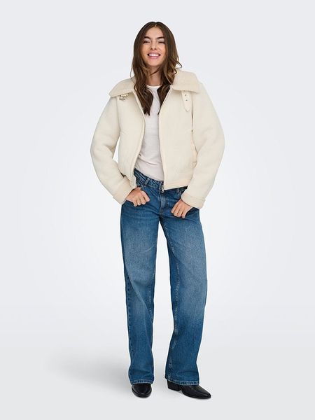 ONLY Kurtka pluszowa "ONLKINGSTON" w kolorze kremowym rozmiar: XL. Brązowe kurtki ONLY, xl, bez wzorów, bez kaptura. Za 161,34 zł.