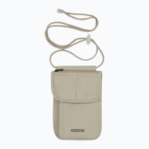 Saszetka American Tourister Rfid Security Neck. Brązowe nerki i saszetki AMERICAN TOURISTER, bez wzorów, z materiału. Za 39,99 zł.