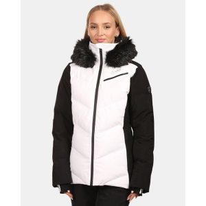 Damska kurtka narciarska Kilpi SKIMMIA-W. Białe kurtki sportowe Kilpi, na zimę, bez wzorów, z nylonu, bez kaptura, narciarskie. Za 549,99 zł.