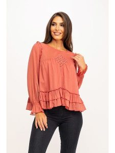 Peace & Love Bluzka w kolorze pomarańczowym rozmiar: S. Pomarańczowe bluzki Peace & Love, s, bez wzorów, z bawełny, bez kołnierzyka, bez ramiączek. Za 83,42 zł.