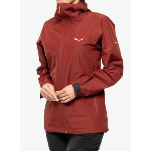 Kurtka przeciwdeszczowa damska Salewa Puez Aqua 4 PTX 2.5L Jacket. Czerwone kurtki Salewa, l, bez wzorów, bez kaptura. Za 580,15 zł.