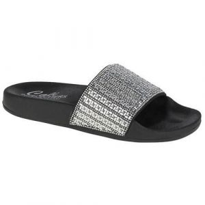 Klapki damskie Skechers Pop Upsnew Spark. Szare klapki Skechers, bez wzorów, z materiału, bez obcasa. Za 189,99 zł.