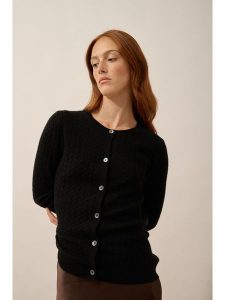 Just Cashmere Kaszmirowy kardigan "Laura" w kolorze czarnym rozmiar: XL. Czarne kardigany Just Cashmere, z kaszmiru. Za 391,99 zł.