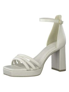 Marco Tozzi Sandały w kolorze kremowym rozmiar: 39. Brązowe sandały Marco Tozzi, bez wzorów, z otwartym noskiem, bez obcasa, na koturnie, bez zapięcia. Za 85,75 zł.