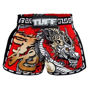Spodenki treningowe TUFF Red Chinese Dragon. Czarne szorty TUFF, bez wzorów, sportowe. Za 199,00 zł.