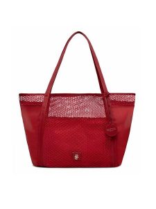 Badura Torebka WENN-01 Czerwony. Czerwone shopper bag Badura, bez wzorów, z materiału, bez dodatków. Za 229,99 zł.