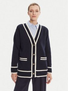 Gant Kardigan 4805340 Granatowy Relaxed Fit. Niebieskie kardigany GANT, z bawełny. Za 572,99 zł.
